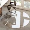 imageHARRITPURE Tempered Glass Floor Mat  46x46 inch Square Office Chair Mat for Carpet Clear Glass Mat for Hardwood FloorCarpeted Floors 15quot ThickClear