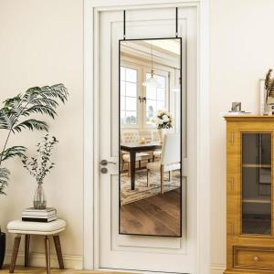 imageHARRITPURE 14quotx48quot Arched Full Length Door Mirror Aluminum Frame Closet Mirror Full Length Hanging Mirror for Living Room BedroomGoldRectblack