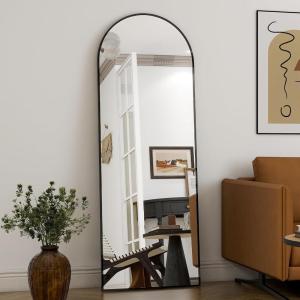 imageHARRITPURE 78quot x 35quot Arched FullLength Mirror  Black Oversized Floor Mirror Free Standing Aluminum Frame Full Body Mirrors for Bedroom CloakroomBlack