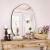 imageHARRITPURE Irregular Wall Mirror 22quotx32quot Black Asymmetrical Bathroom Mirror Wood Framed Modern Decorative Vanity Mirrors for Bedroom Living Room EntrywayBlackirregular