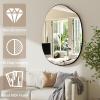 imageHARRITPURE Irregular Wall Mirror 22quotx32quot Black Asymmetrical Bathroom Mirror Wood Framed Modern Decorative Vanity Mirrors for Bedroom Living Room EntrywayBlackirregular