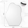 imageHARRITPURE Irregular Wall Mirror 22quotx32quot Black Asymmetrical Bathroom Mirror Wood Framed Modern Decorative Vanity Mirrors for Bedroom Living Room EntrywayBlackcloud