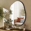 imageHARRITPURE Irregular Wall Mirror 22quotx32quot Black Asymmetrical Bathroom Mirror Wood Framed Modern Decorative Vanity Mirrors for Bedroom Living Room EntrywayBlackirregular